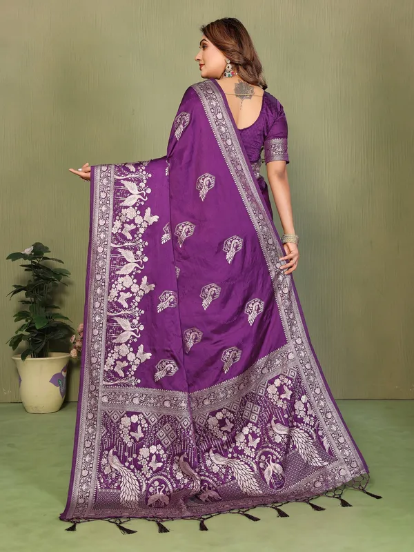 Purple_Satin_Saree_For_Women