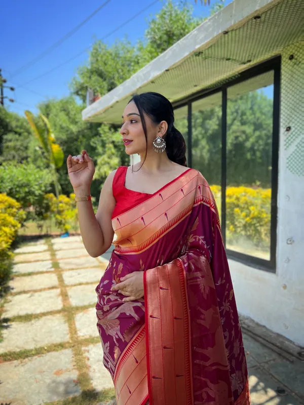 Maroon_Art_Silk_Saree_For_Women