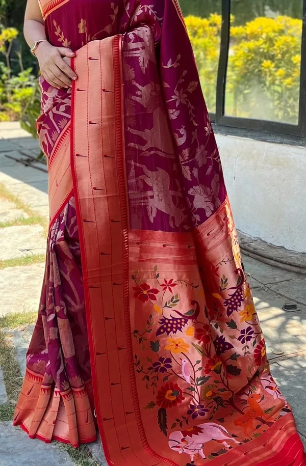 Maroon_Art_Silk_Saree_For_Women