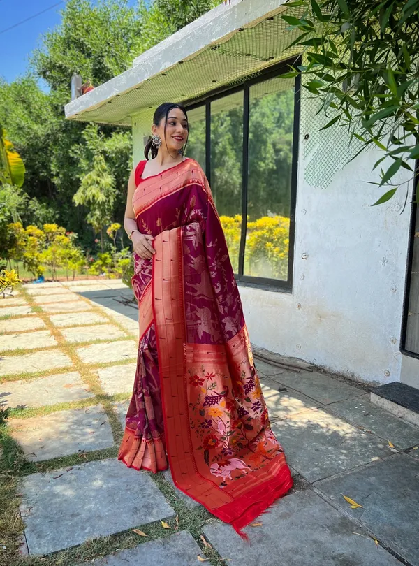 Maroon_Art_Silk_Saree_For_Women