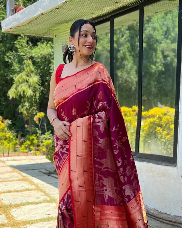 Maroon_Art_Silk_Saree_For_Women