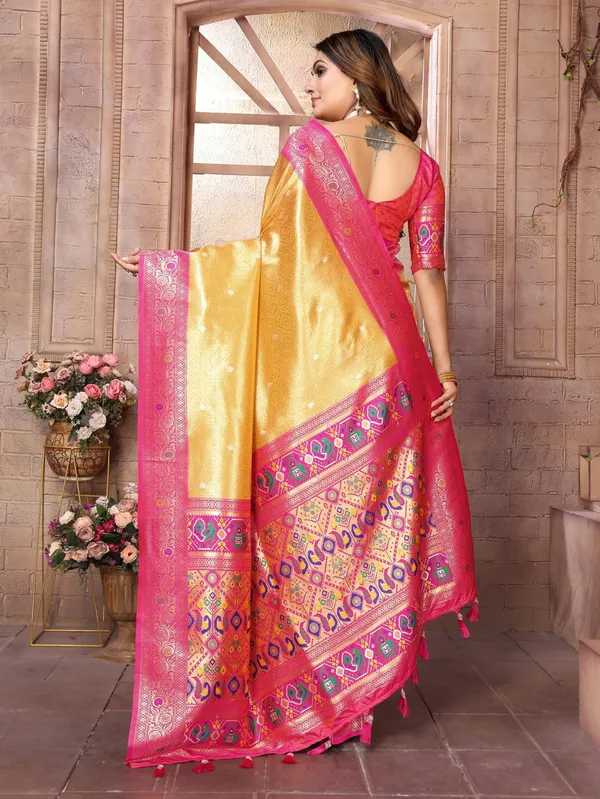 Gold_Toned_Tissue_Saree_For_Women