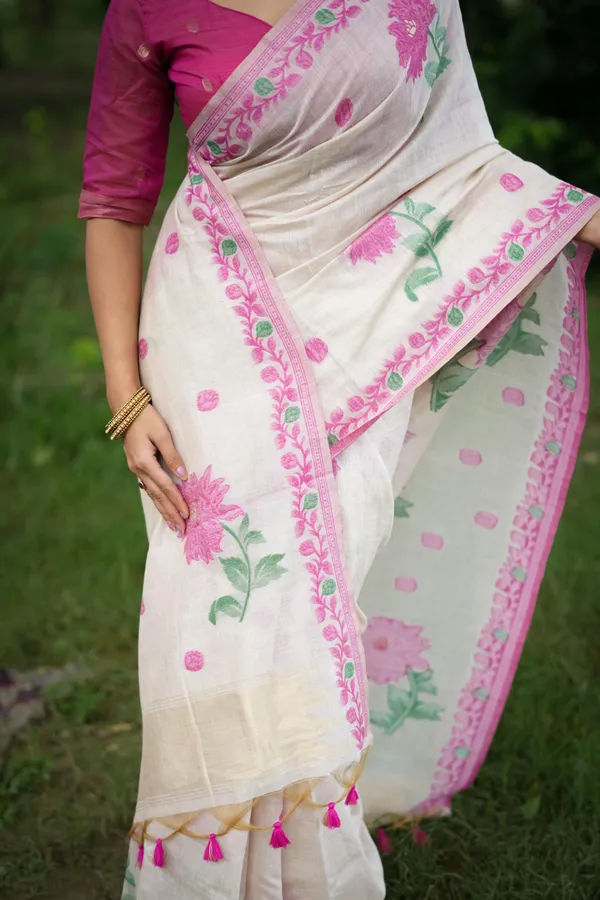 Off_White_Pure_Cotton_Saree_For_Women