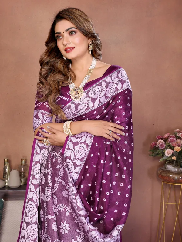 Purple_Silk_Blend_Saree_For_Women