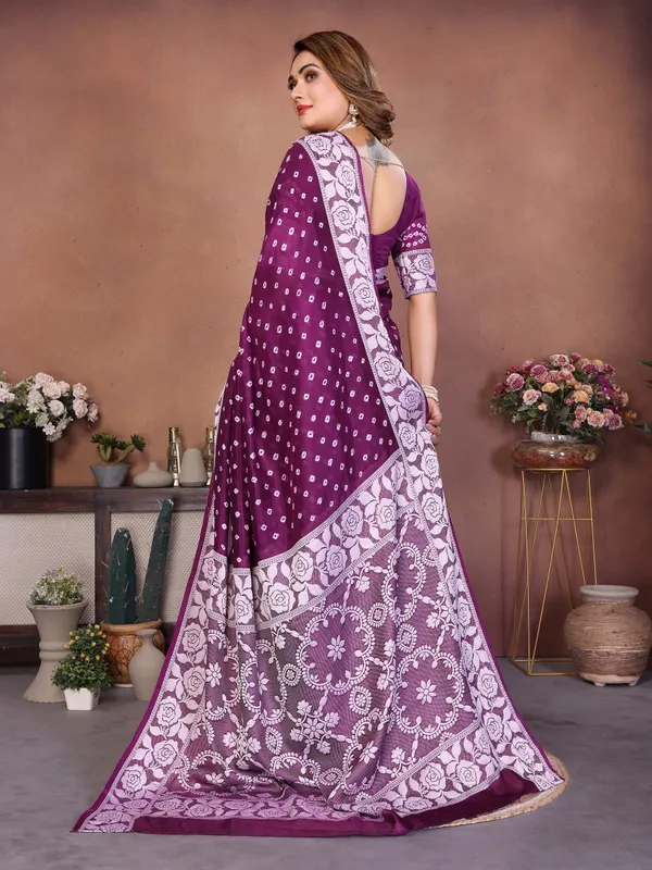 Purple_Silk_Blend_Saree_For_Women