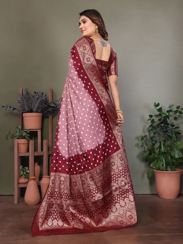 Maroon_Silk_Blend_Saree_For_Women