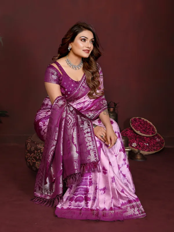 Purple_Satin_Saree_For_Women