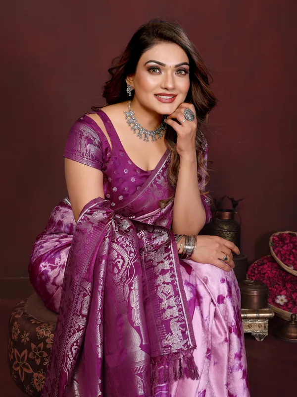 Purple_Satin_Saree_For_Women