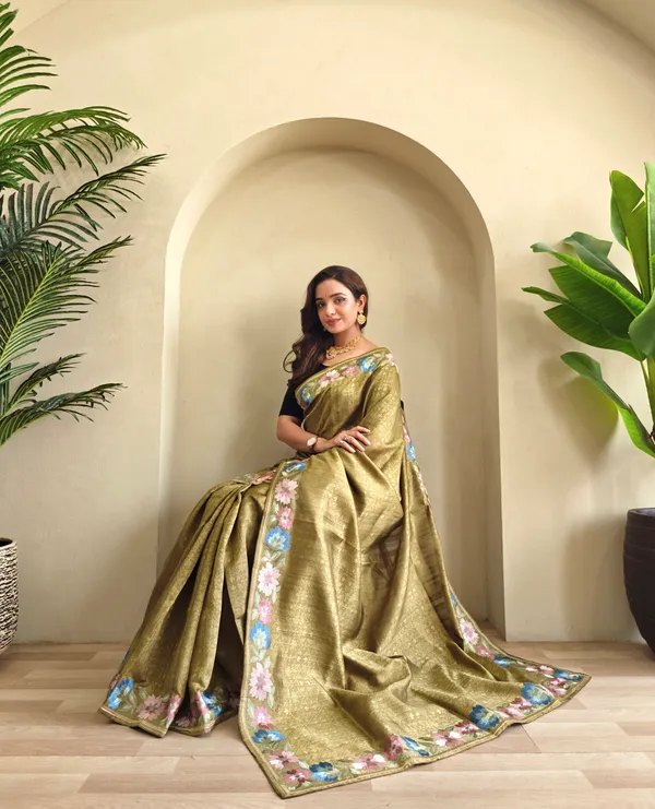 Olive_Art_Silk_Saree_For_Women