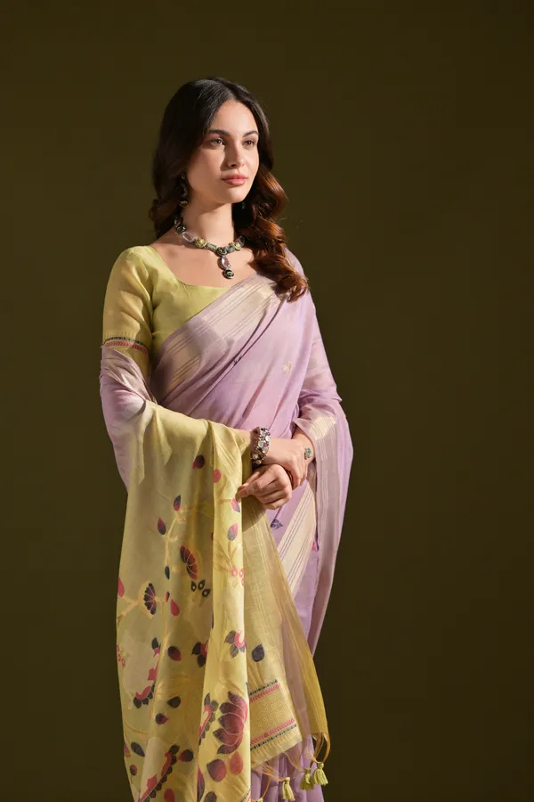 Lavender_Pure_Cotton_Saree_For_Women