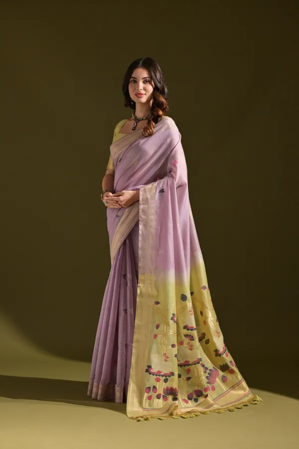 Lavender_Pure_Cotton_Saree_For_Women