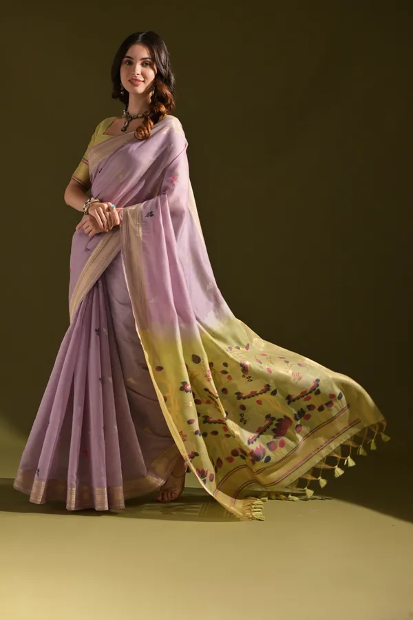 Lavender_Pure_Cotton_Saree_For_Women