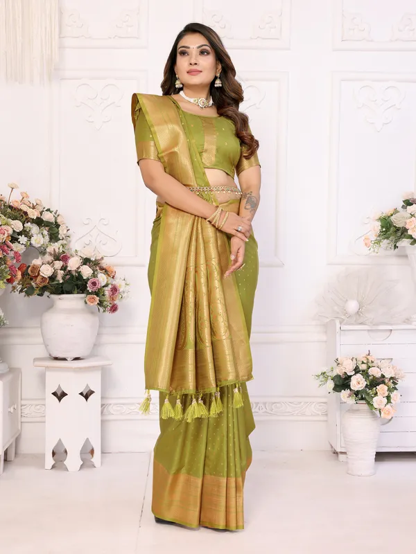 Olive_Art_Silk_Saree_For_Women