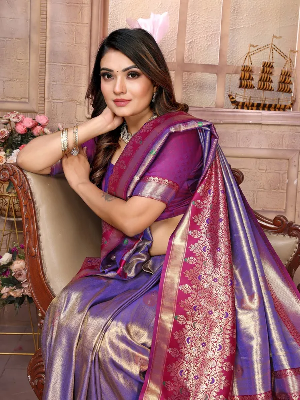 Purple_Tissue_Saree_For_Women