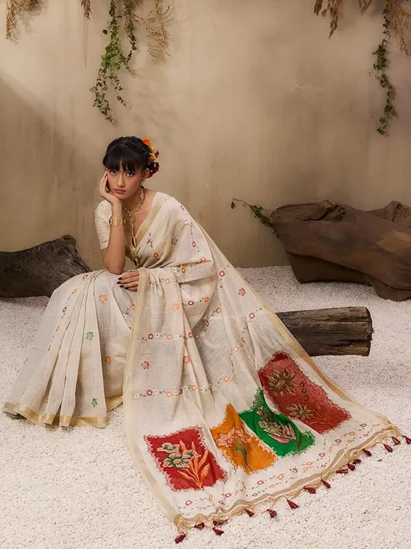 Off_White_Pure_Cotton_Saree_For_Women