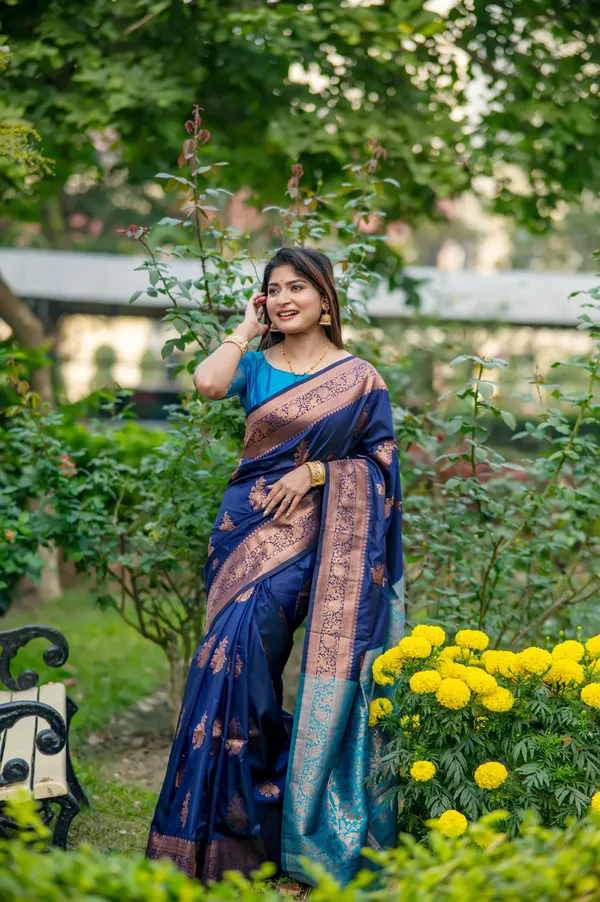 Navy_Blue_Art_Silk_Saree_For_Women