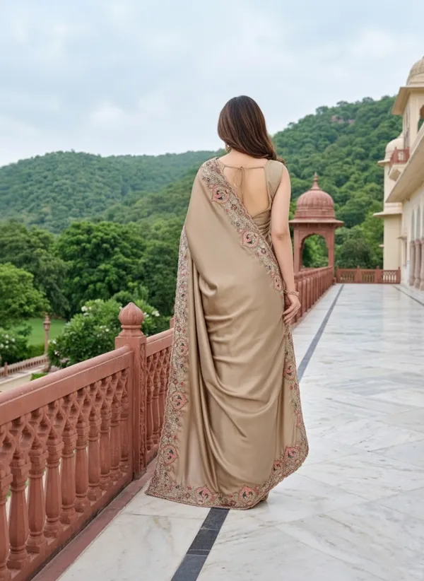 Beige_Silk_Blend_Saree_For_Women