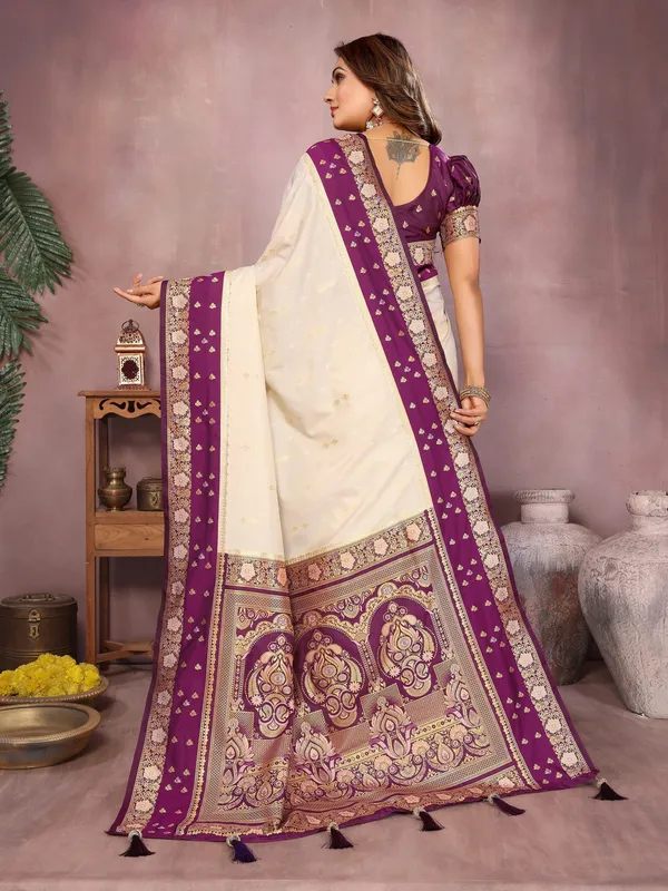 Cream_Art_Silk_Saree_For_Women