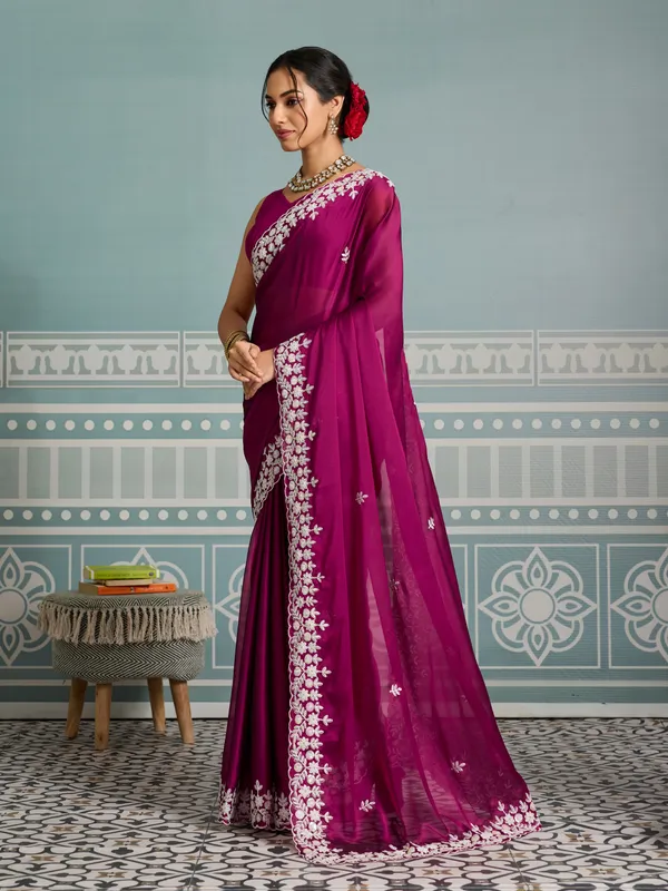Purple_Silk_Blend_Saree_For_Women