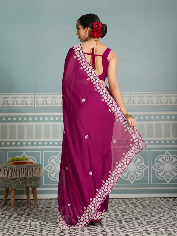 Purple_Silk_Blend_Saree_For_Women