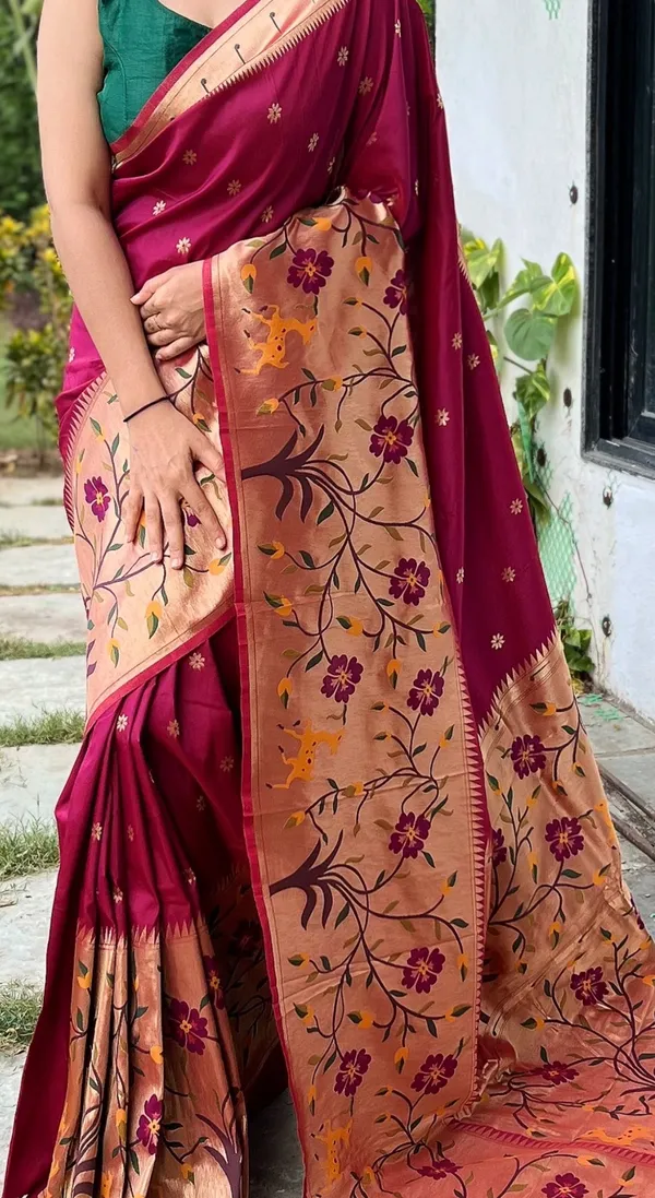 Maroon_Art_Silk_Saree_For_Women