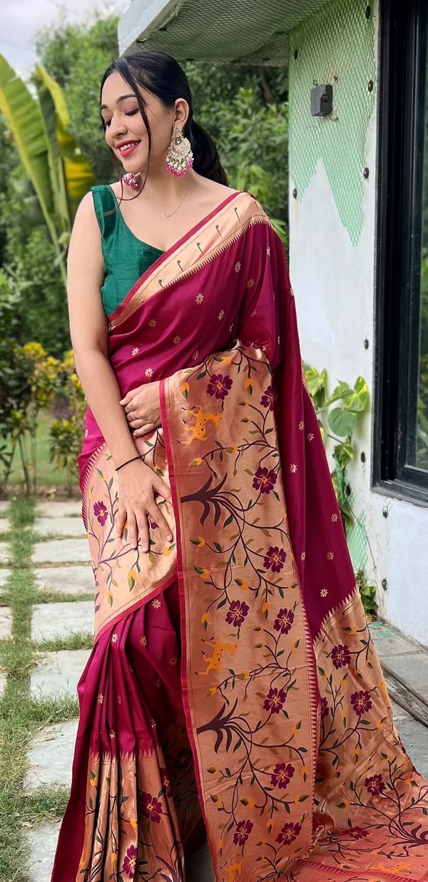 Maroon_Art_Silk_Saree_For_Women