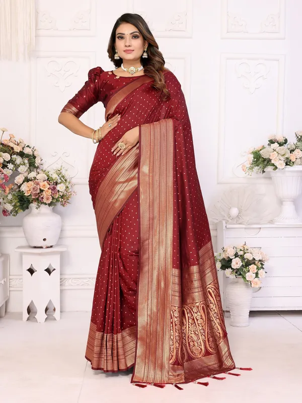 Maroon_Art_Silk_Saree_For_Women