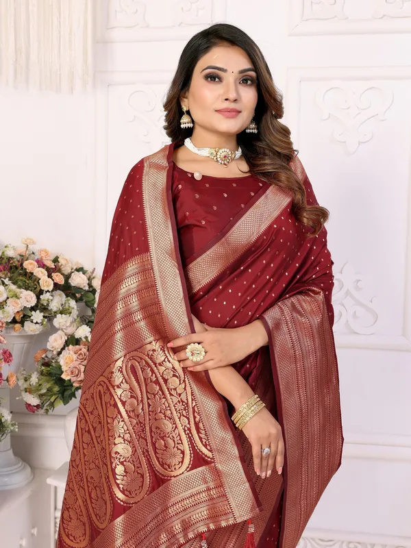 Maroon_Art_Silk_Saree_For_Women