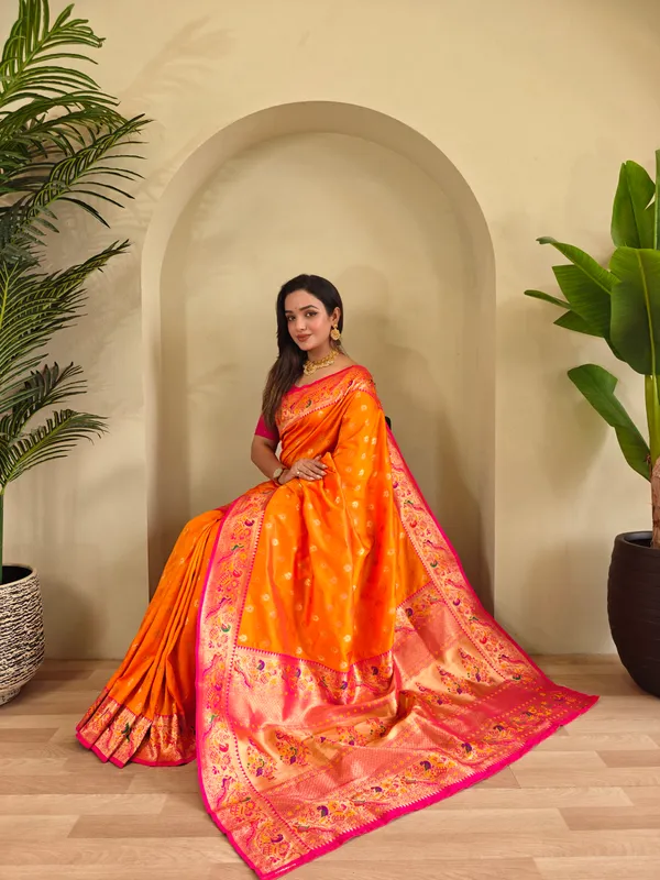 Orange_Art_Silk_Saree_For_Women