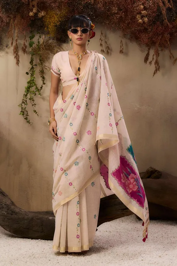 Off_White_Pure_Cotton_Saree_For_Women