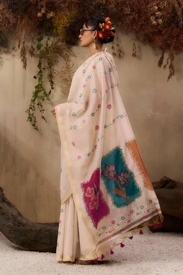 Off_White_Pure_Cotton_Saree_For_Women