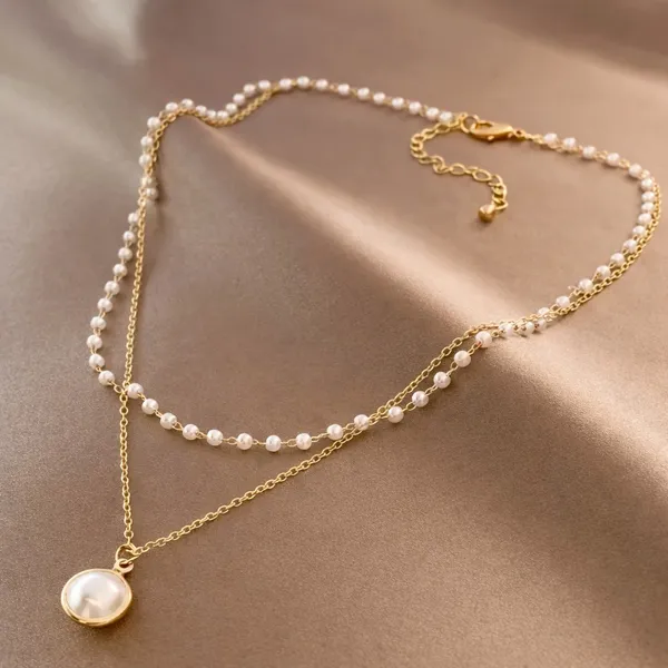 Layered_Pearl_Necklace_for_Women_|_Gold_Plated_Double_Layer_Pendant_Chain_|_Elegant_Minimal_Jewelry_Gift