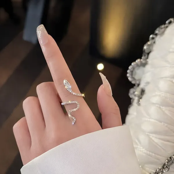 Silver_Elegant_Snake_Shaped_Crystal_Ring_For_Women