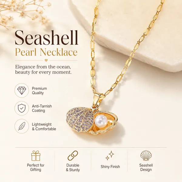 Fancy_Gold_Plated_Sea_Shell_Pearl_Pendant_Chain_for_Women_|_Korean_Aesthetic_Opening_Shell_Necklace_|_Cute_Minimalist_Daily_Wear_Jewelry_for_Girls