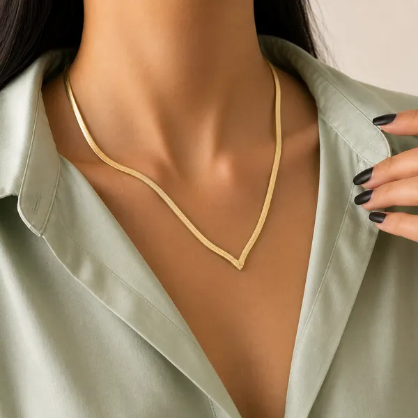 Fancy_Gold_Plated_V_Shape_Herringbone_Chain_for_Women_|_Korean_Aesthetic_Flat_Snake_Chain_Necklace_|_Modern_Minimalist_Daily_Wear_Neckpiece