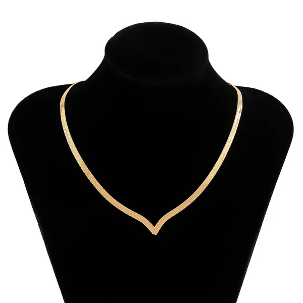 Fancy_Gold_Plated_V_Shape_Herringbone_Chain_for_Women_|_Korean_Aesthetic_Flat_Snake_Chain_Necklace_|_Modern_Minimalist_Daily_Wear_Neckpiece