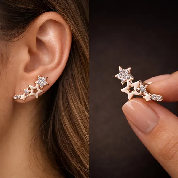Gold_And_White_Star-Studded_Ear_Crawler_Earrings__For_Women