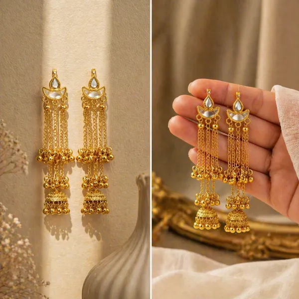 Premium_Kashmiri_Jhumka_Earrings_for_Women_&_Girls_Luxury_Gold_Plated_Traditional_Long_Chain_Jhumki_Ethnic_Bridal_Wedding_Party_Wear_Pearl_Drop_Designer_Statement_Jewellery_Collection