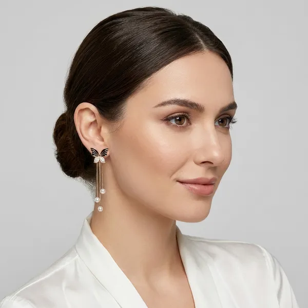 Off_White_And_Black_Elegant_Butterfly_Pearl_Drop_Earrings_With_Crystal_Accents_For_Women