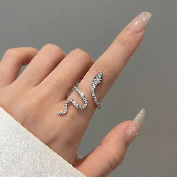 Silver_Elegant_Snake_Shaped_Crystal_Ring_For_Women