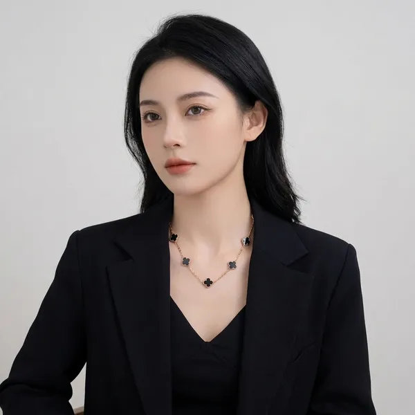 Black_Clover_Pendant_Necklace_for_Women_|_Korean_Style_Gold_Plated_Chain_|_Stylish_Minimal_Daily_Wear_Jewellery