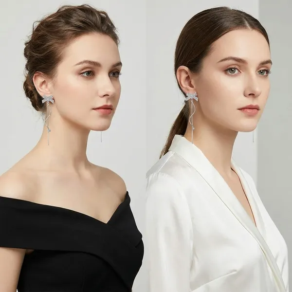 Silver_Plated_Bow_Drop_Earrings_for_Women_|_Crystal_Zircon_Long_Dangle_Earrings_|_Trendy_Party_Wear_Jewelry