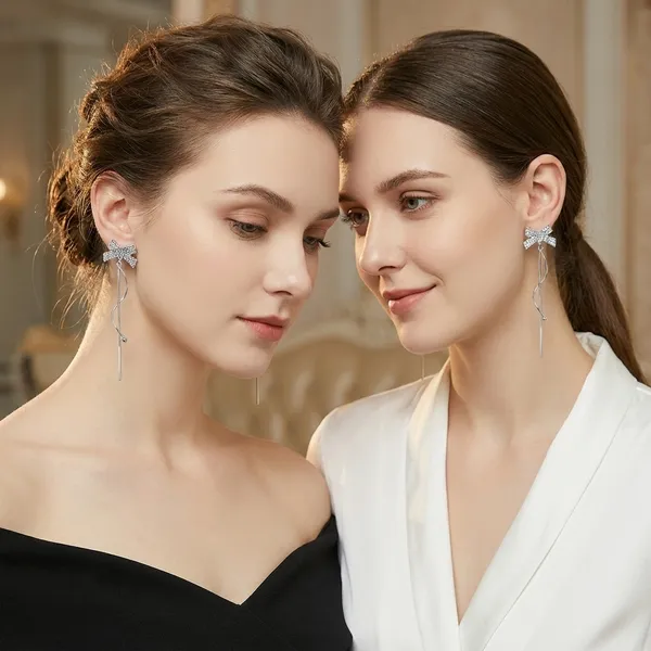 Silver_Plated_Bow_Drop_Earrings_for_Women_|_Crystal_Zircon_Long_Dangle_Earrings_|_Trendy_Party_Wear_Jewelry