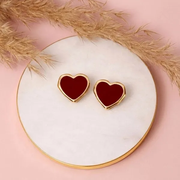 Luxury_Red_Heart_Stud_Earrings_for_Women_|_Gold_Plated_Korean_Style_Elegant_Love_Earrings_|_Minimalist_Cute_Daily_Wear_Jewelry_|_Premium_Gift_for_Girls_&_Women