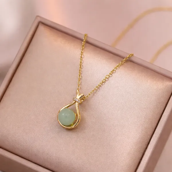 Elegant_Gold_Plated_Green_Stone_Pendant_Necklace_for_Women_|_Minimal_Teardrop_Design_|_Lightweight_Daily_Wear_Jewelry_Gift