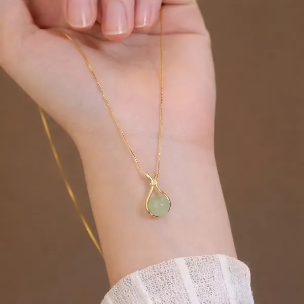 Elegant_Gold_Plated_Green_Stone_Pendant_Necklace_for_Women_|_Minimal_Teardrop_Design_|_Lightweight_Daily_Wear_Jewelry_Gift