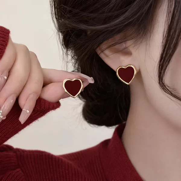 Luxury_Red_Heart_Stud_Earrings_for_Women_|_Gold_Plated_Korean_Style_Elegant_Love_Earrings_|_Minimalist_Cute_Daily_Wear_Jewelry_|_Premium_Gift_for_Girls_&_Women