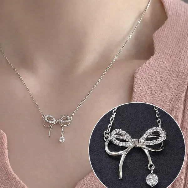 Silver_Bow_Pendant_Necklace_for_Women_|_Crystal_Zircon_Minimal_Chain_Necklace_|_Elegant_Korean_Style_Jewelry_Gift