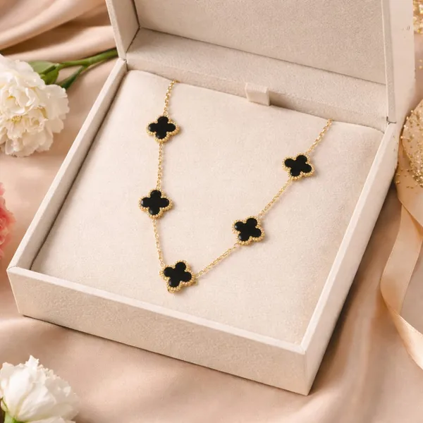 Luxury_Black_Clover_Pendant_Necklace_for_Women_|_Gold_Plated_Alhambra_Style_Chain_|_Elegant_Designer_Jewelry_Gift