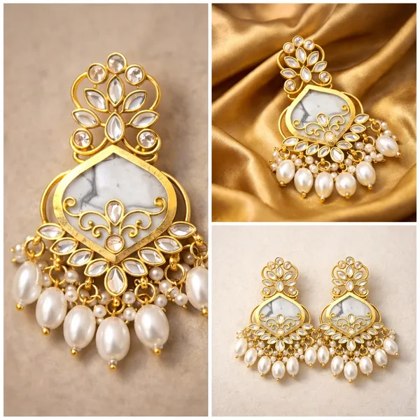 Pack_of_1_Chandelier_Gold_Plated_with_Kundan_and_Pearl_Earring_for_Women_&_Girls_Diamond,_Pearl,_Beads_Alloy_Drops_&_Danglers